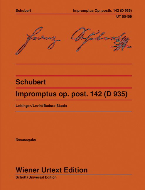 Schubert: Impromptus Opus posth. 142 D 935 for Piano published by Wiener Urtext